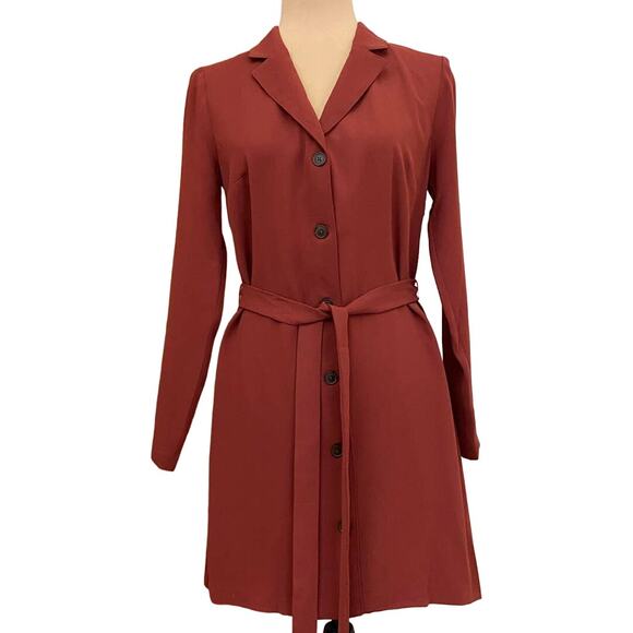 BCBGeneration Russet Brown Button Down Long Sleeve Dress Size XS - Picture 1 of 12